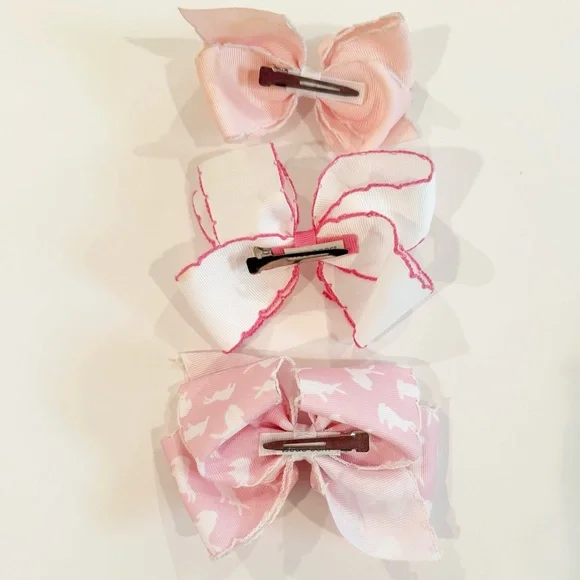 Girls Moonstitch Hair Bows - Picture 2 of 6